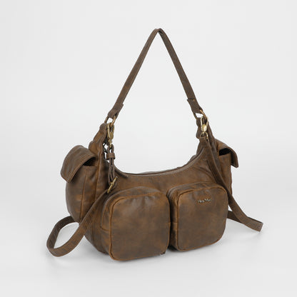 BORSA A SPALLA CON TASCHE