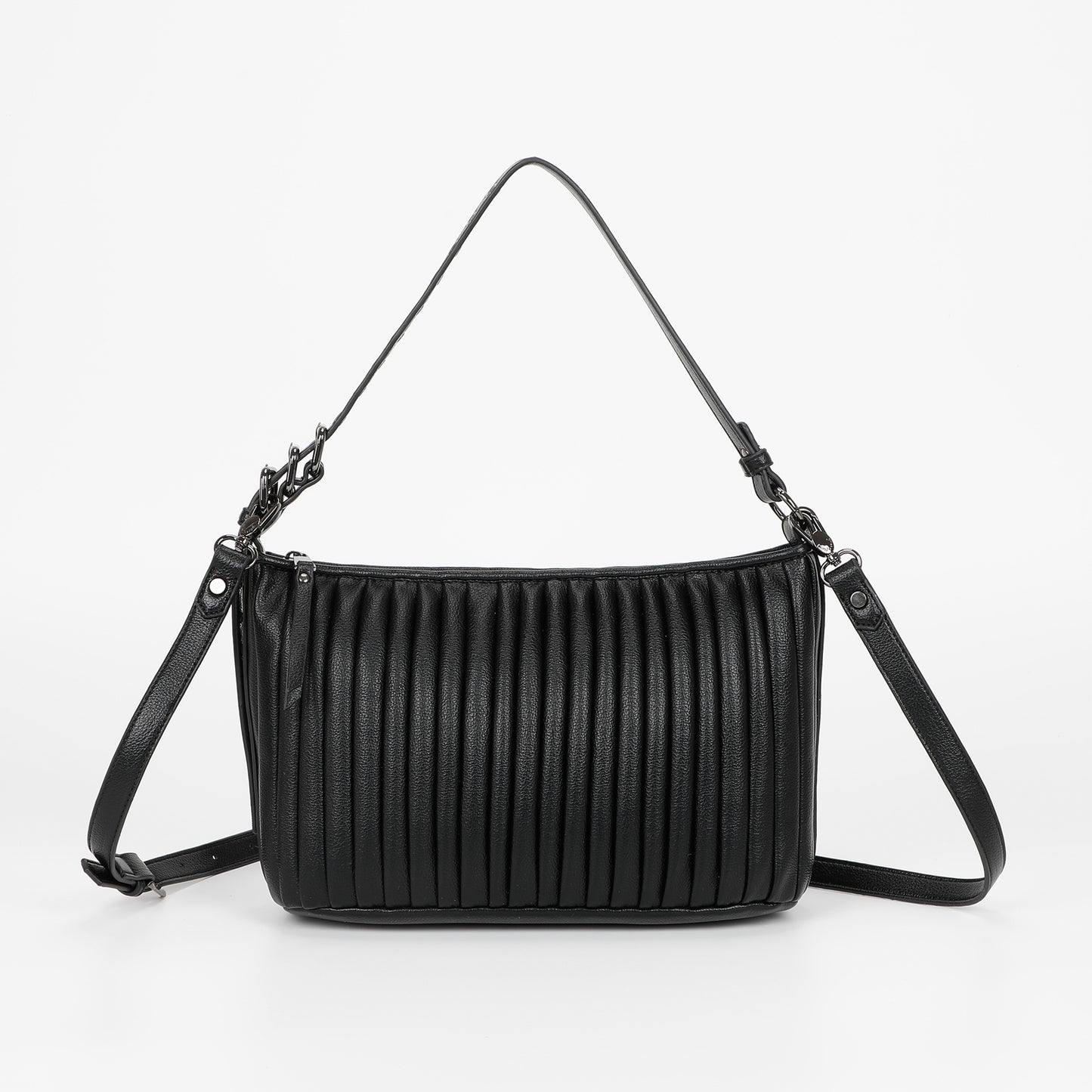 BORSA A SPALLA PICCOLA PLISSETTATA