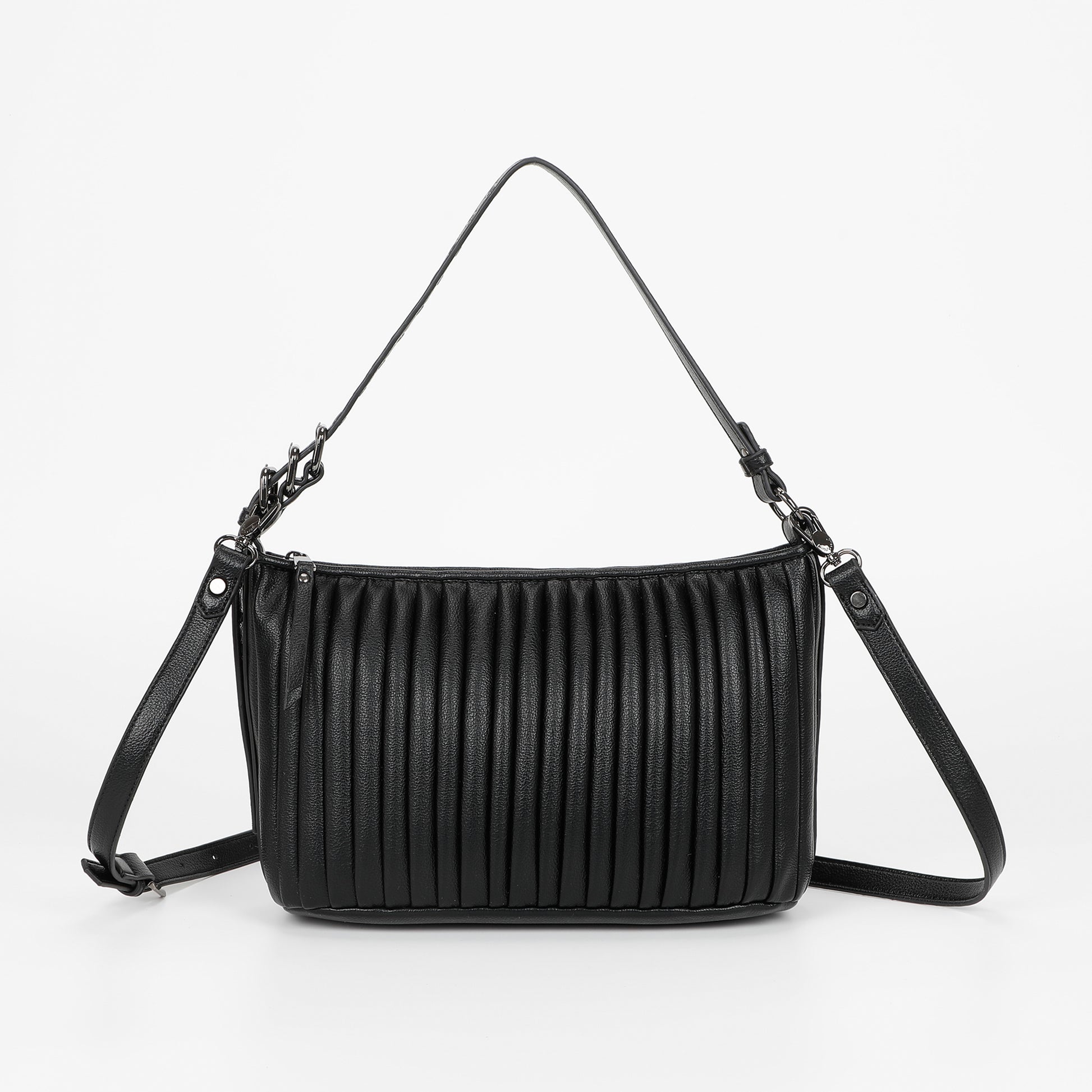BORSA A SPALLA PICCOLA PLISSETTATA