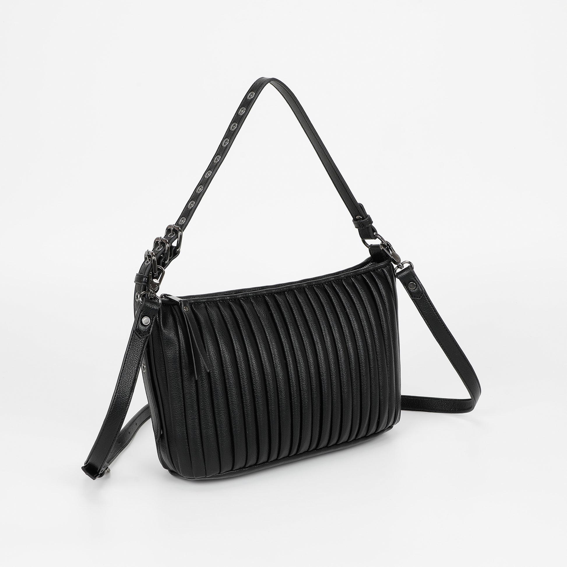 BORSA A SPALLA PICCOLA PLISSETTATA