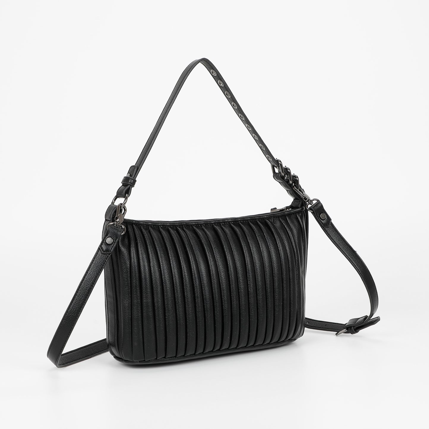 BORSA A SPALLA PICCOLA PLISSETTATA