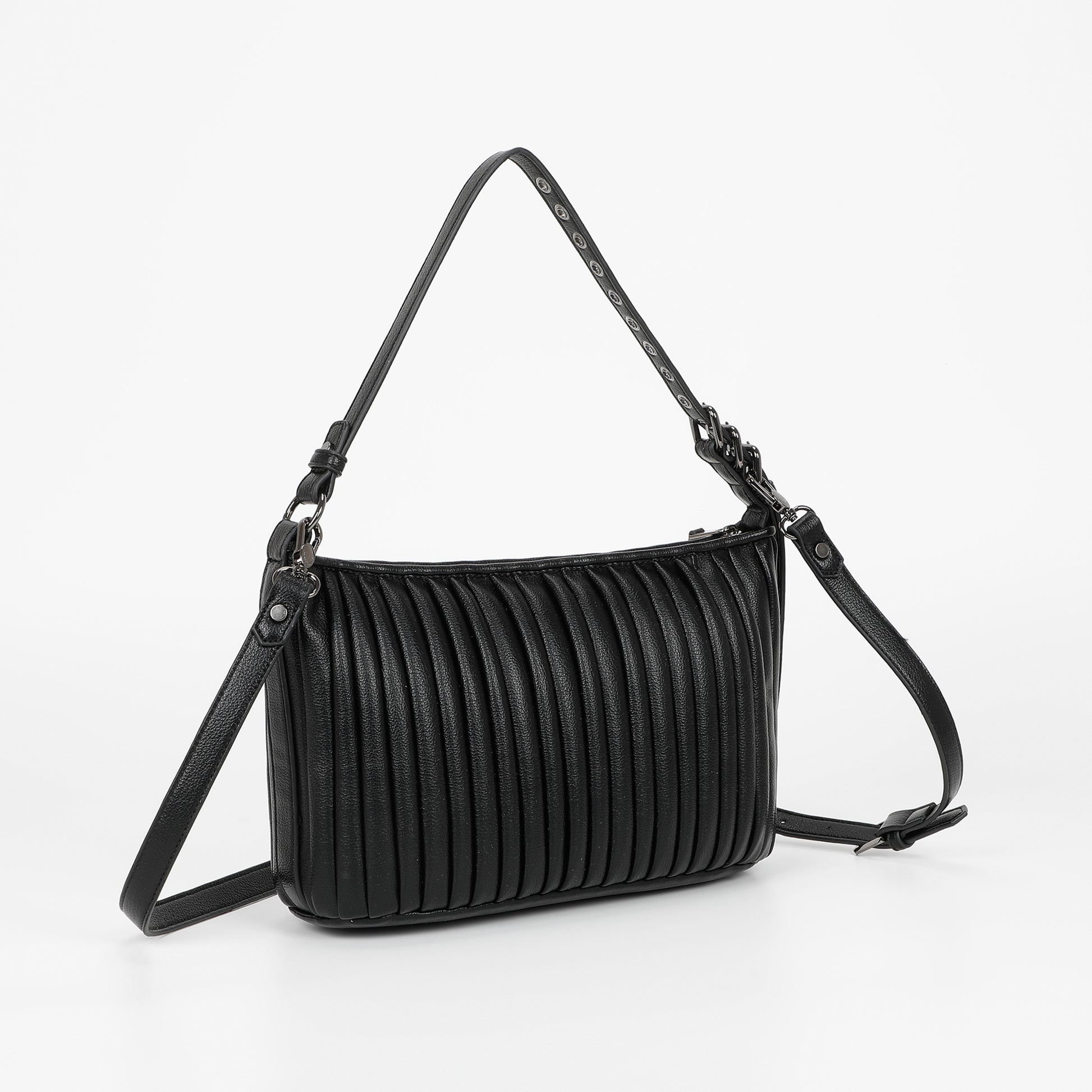 BORSA A SPALLA PICCOLA PLISSETTATA