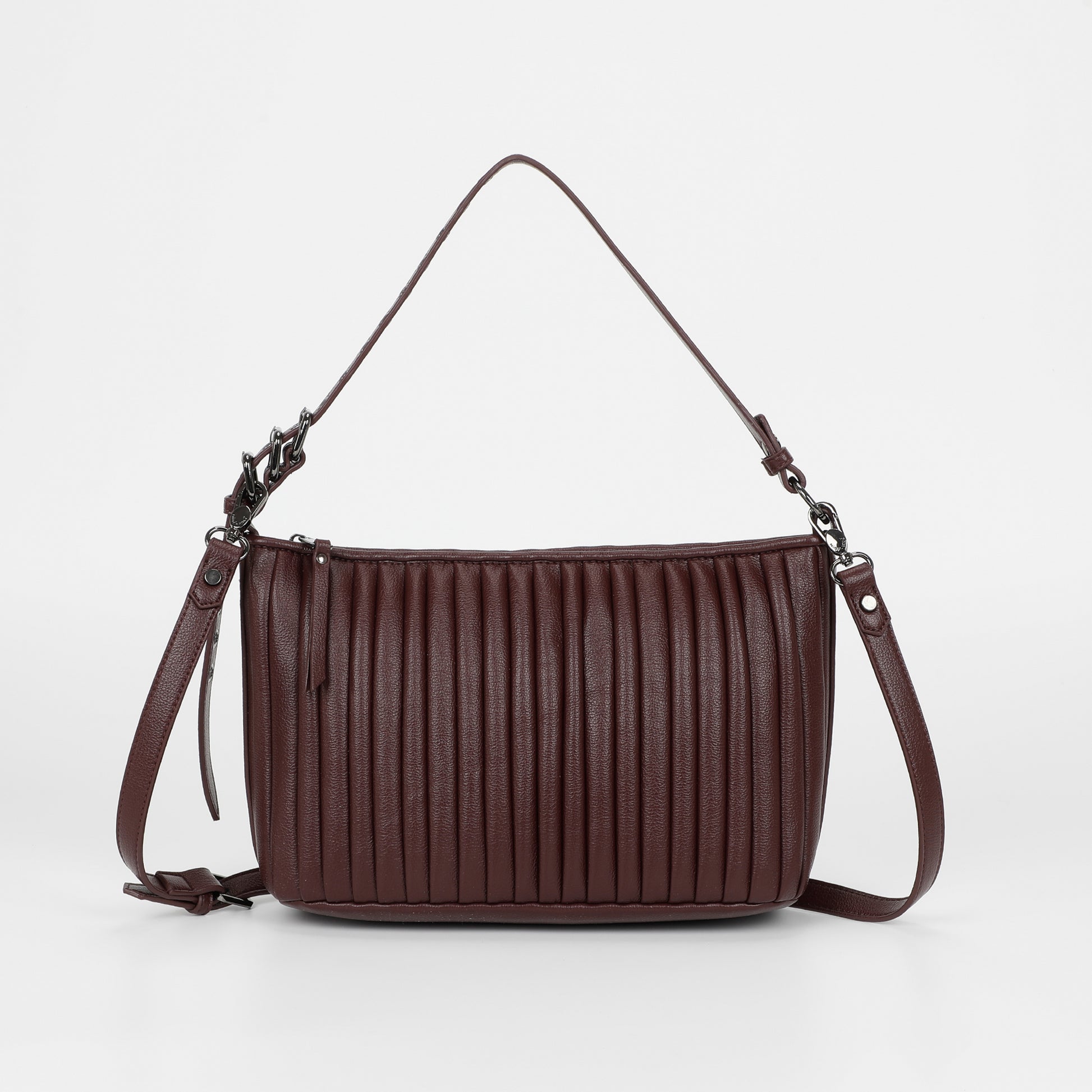 BORSA A SPALLA PICCOLA PLISSETTATA