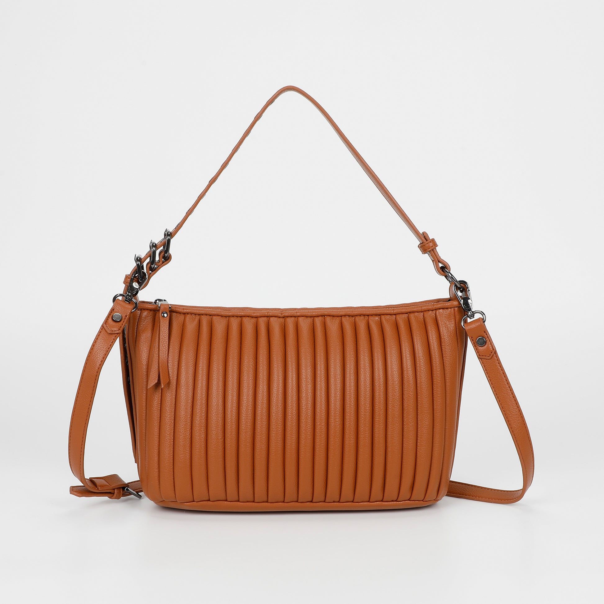 BORSA A SPALLA PICCOLA PLISSETTATA