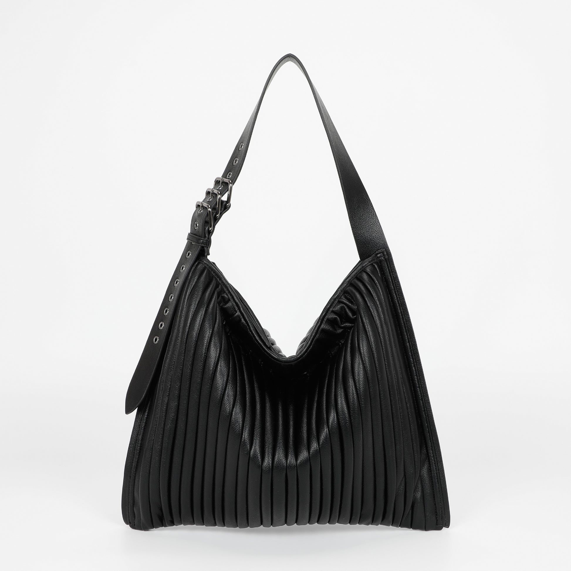 BORSA A SPALLA GRANDE PLISSETTATA