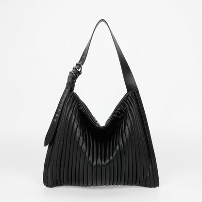 BORSA A SPALLA GRANDE PLISSETTATA