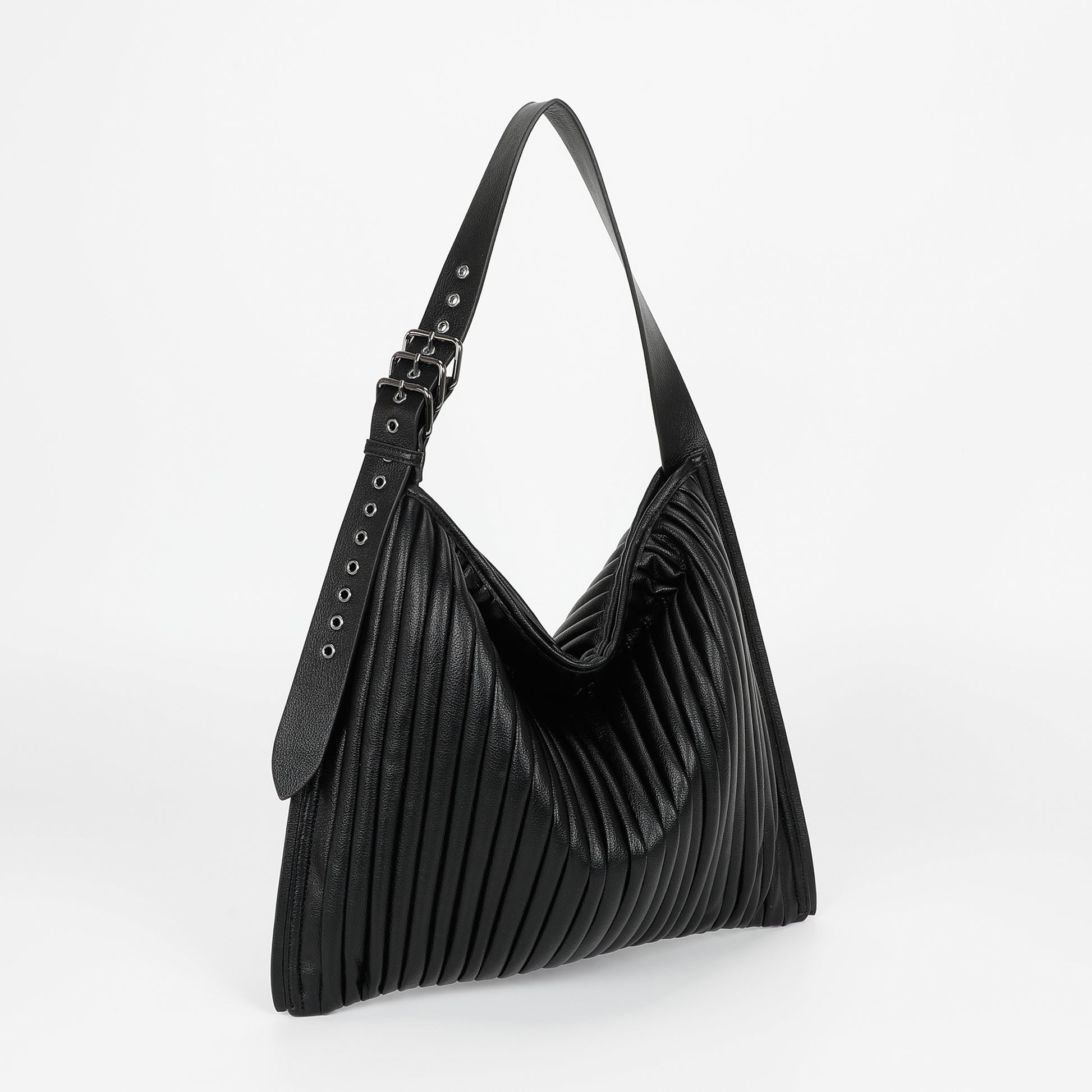 BORSA A SPALLA GRANDE PLISSETTATA