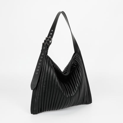 BORSA A SPALLA GRANDE PLISSETTATA
