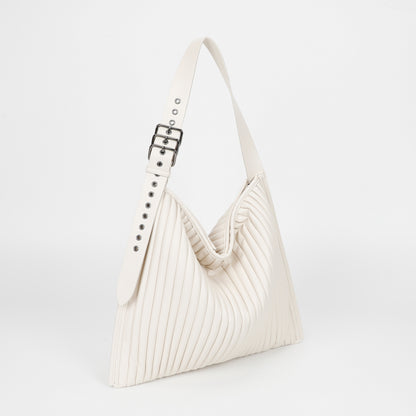 BORSA A SPALLA GRANDE PLISSETTATA