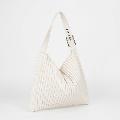 BORSA A SPALLA GRANDE PLISSETTATA