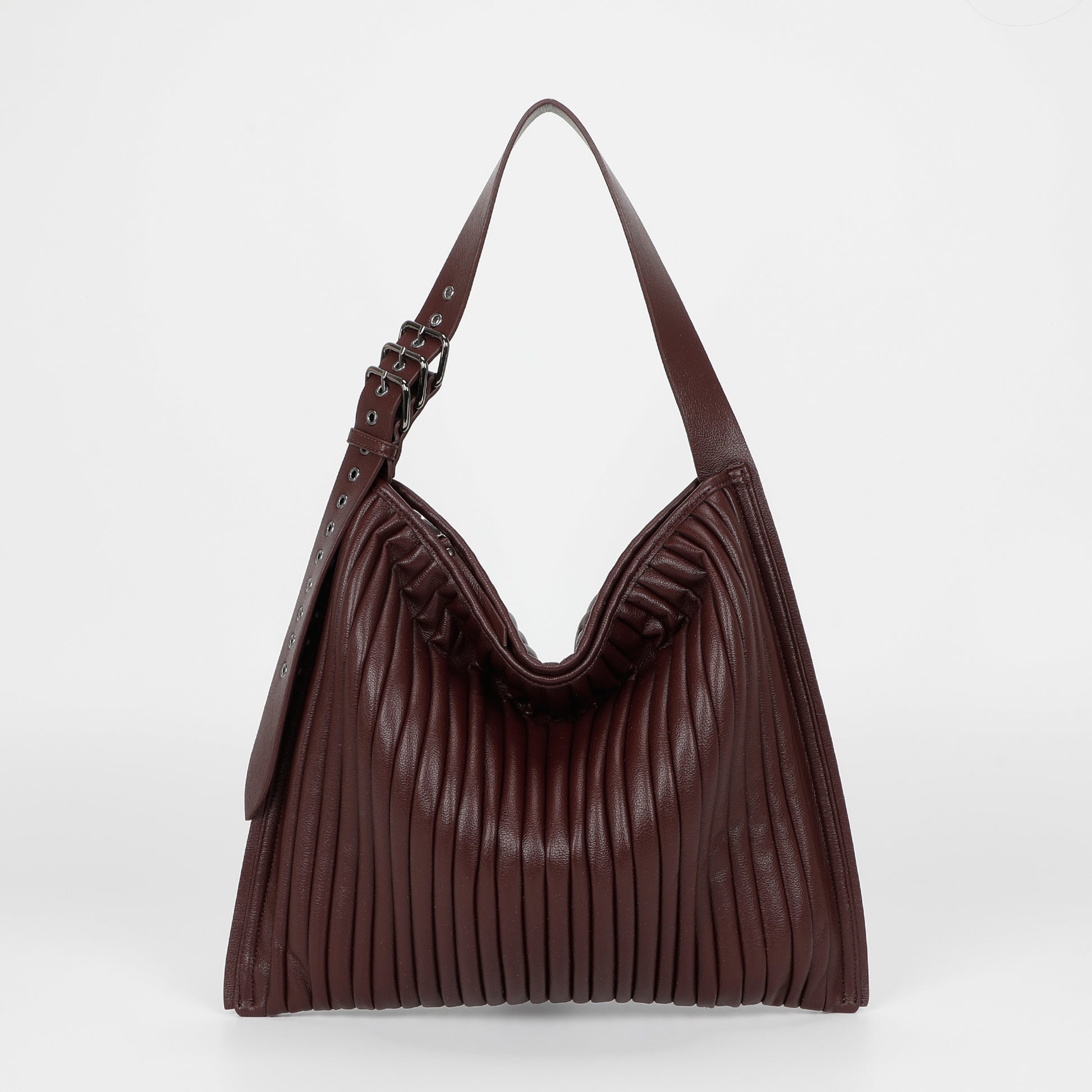 BORSA A SPALLA GRANDE PLISSETTATA