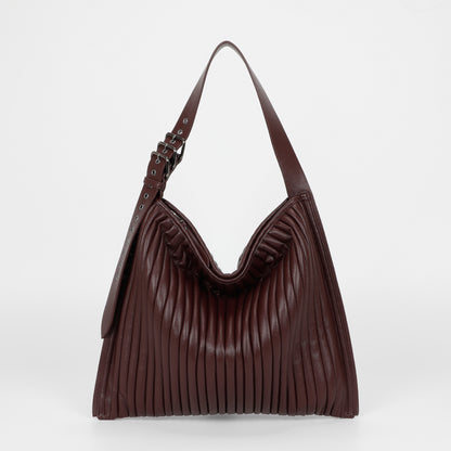 BORSA A SPALLA GRANDE PLISSETTATA