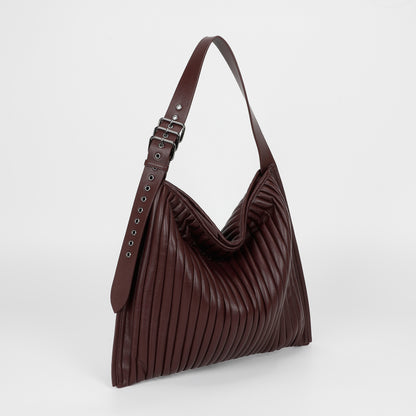 BORSA A SPALLA GRANDE PLISSETTATA