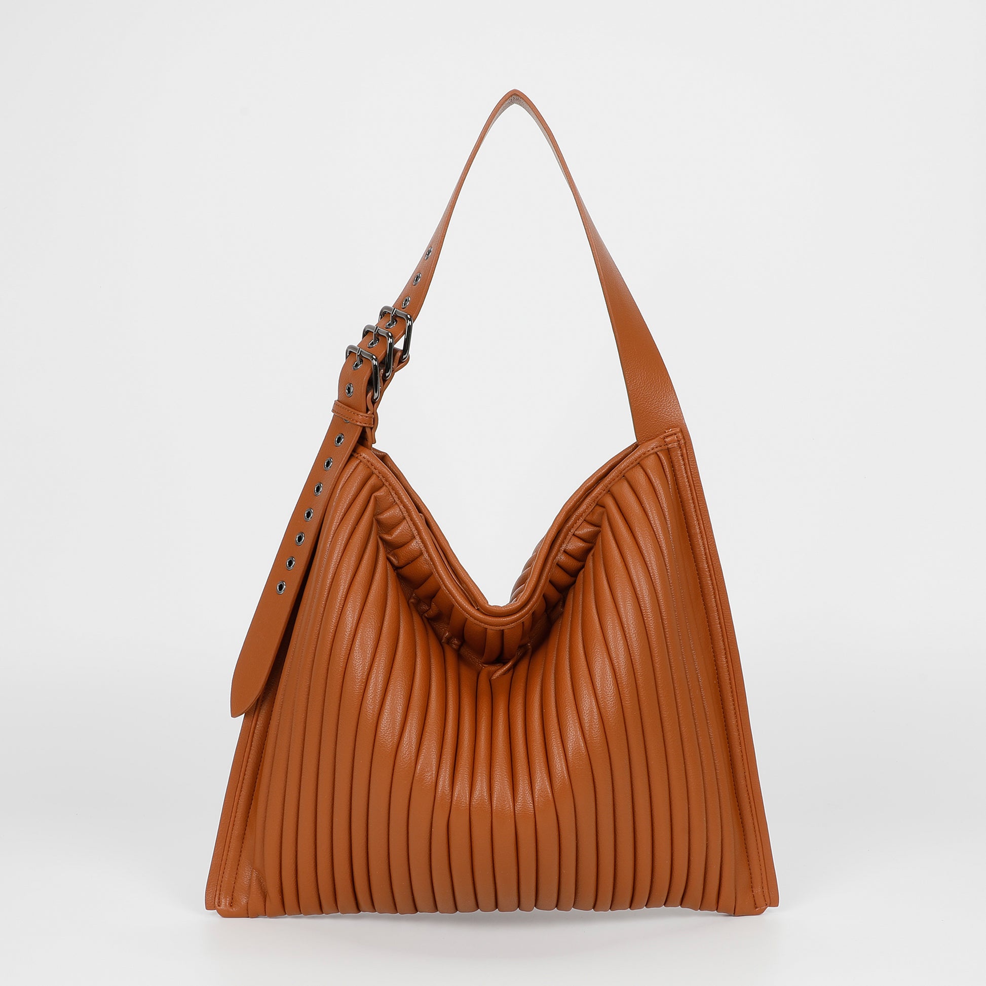 BORSA A SPALLA GRANDE PLISSETTATA