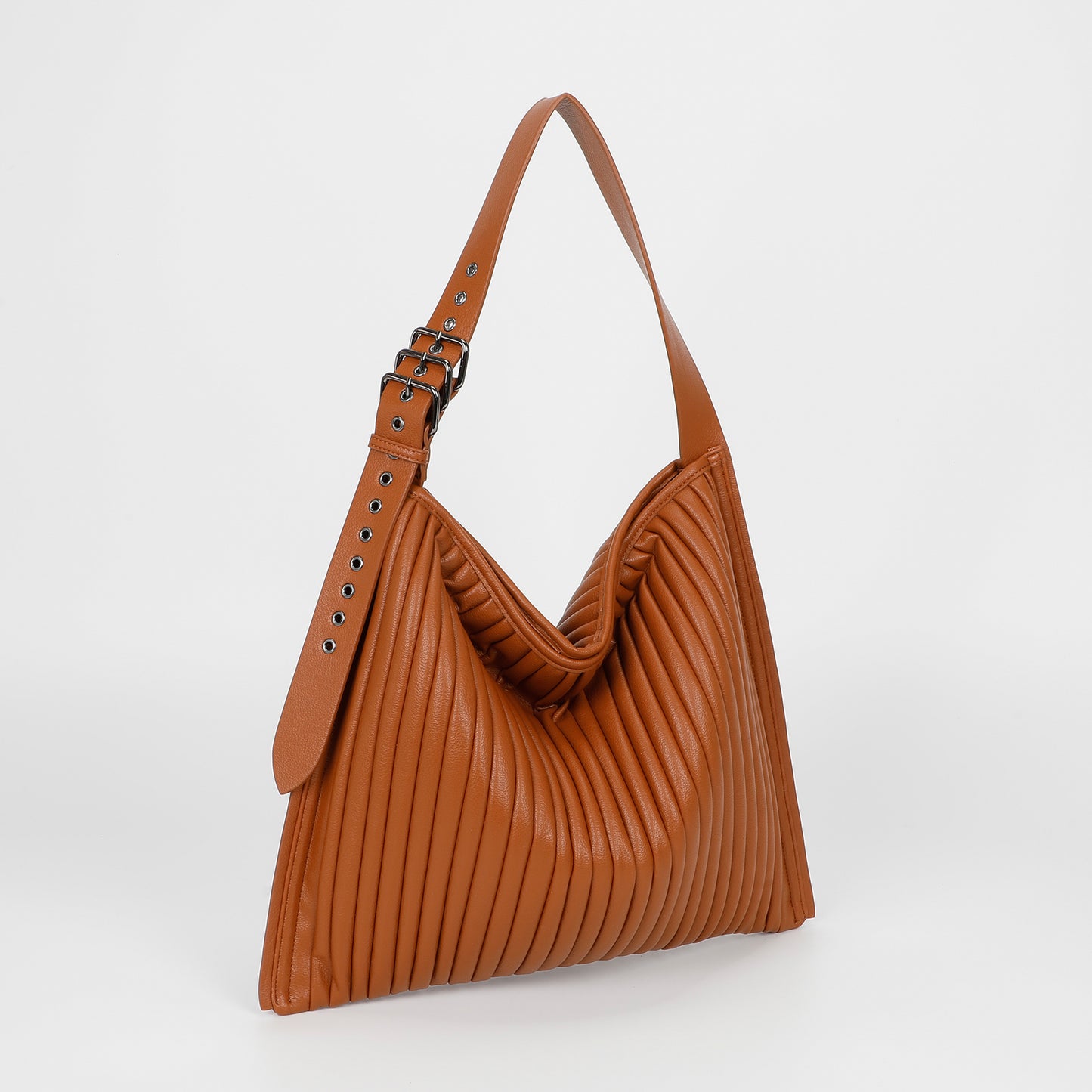 BORSA A SPALLA GRANDE PLISSETTATA