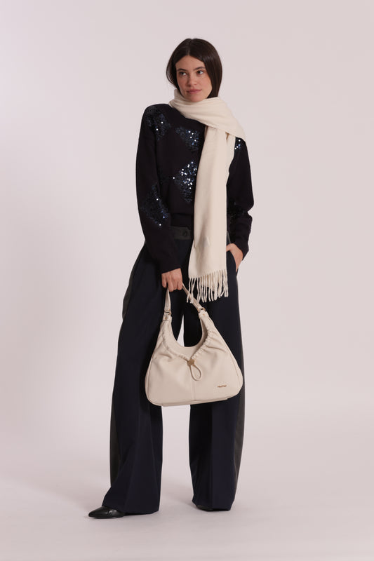 BORSA HOBO CON DETTAGLIO ARRICCIATO