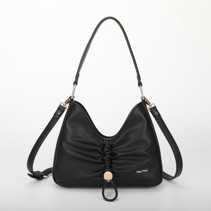 BORSA A SPALLA CON DETTAGLIO ARRICCIATO