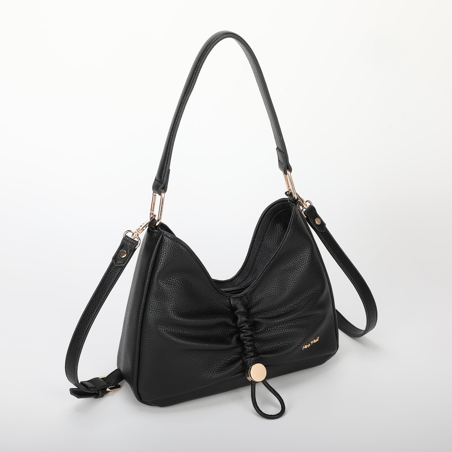 BORSA A SPALLA CON DETTAGLIO ARRICCIATO