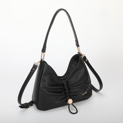 BORSA A SPALLA CON DETTAGLIO ARRICCIATO
