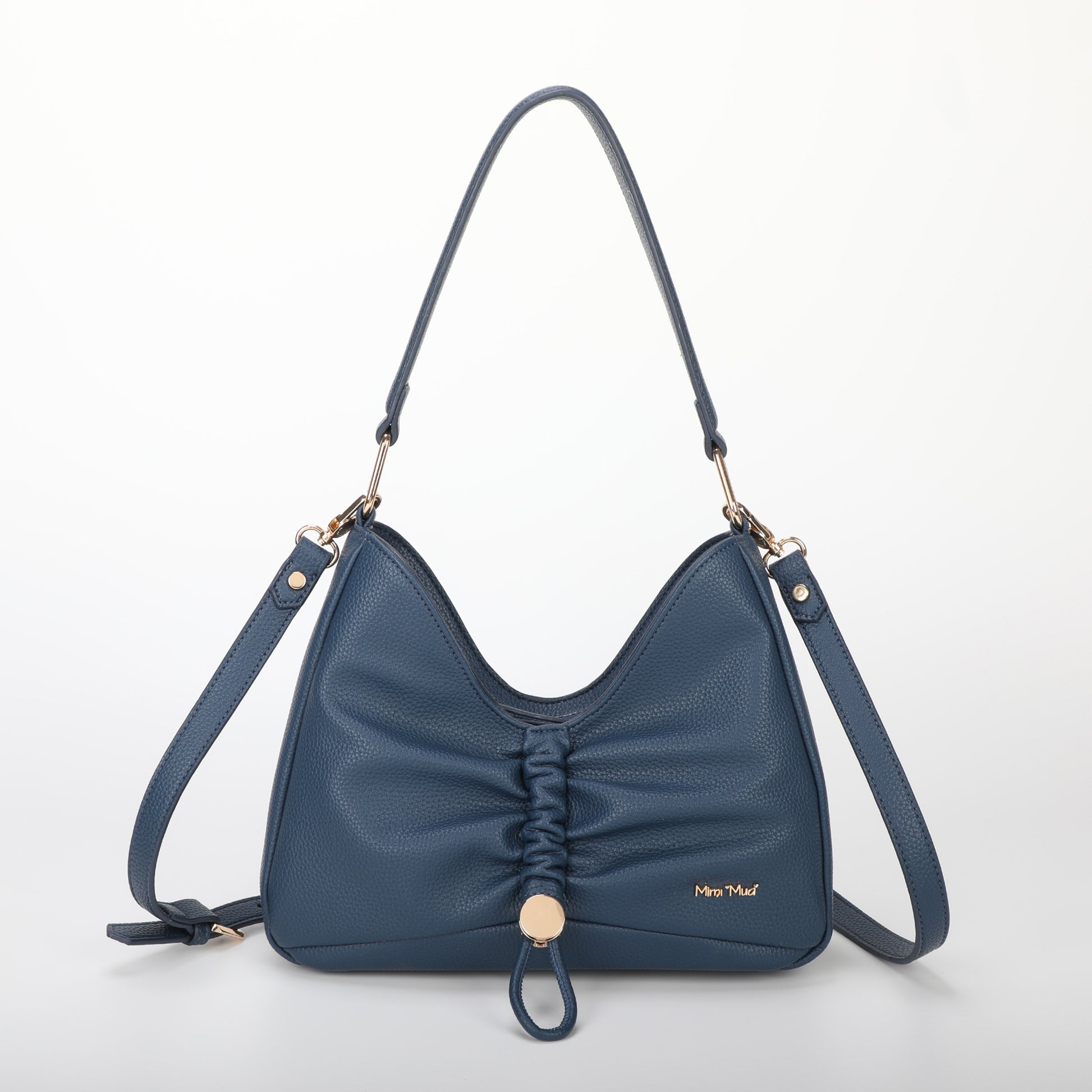 BORSA A SPALLA CON DETTAGLIO ARRICCIATO