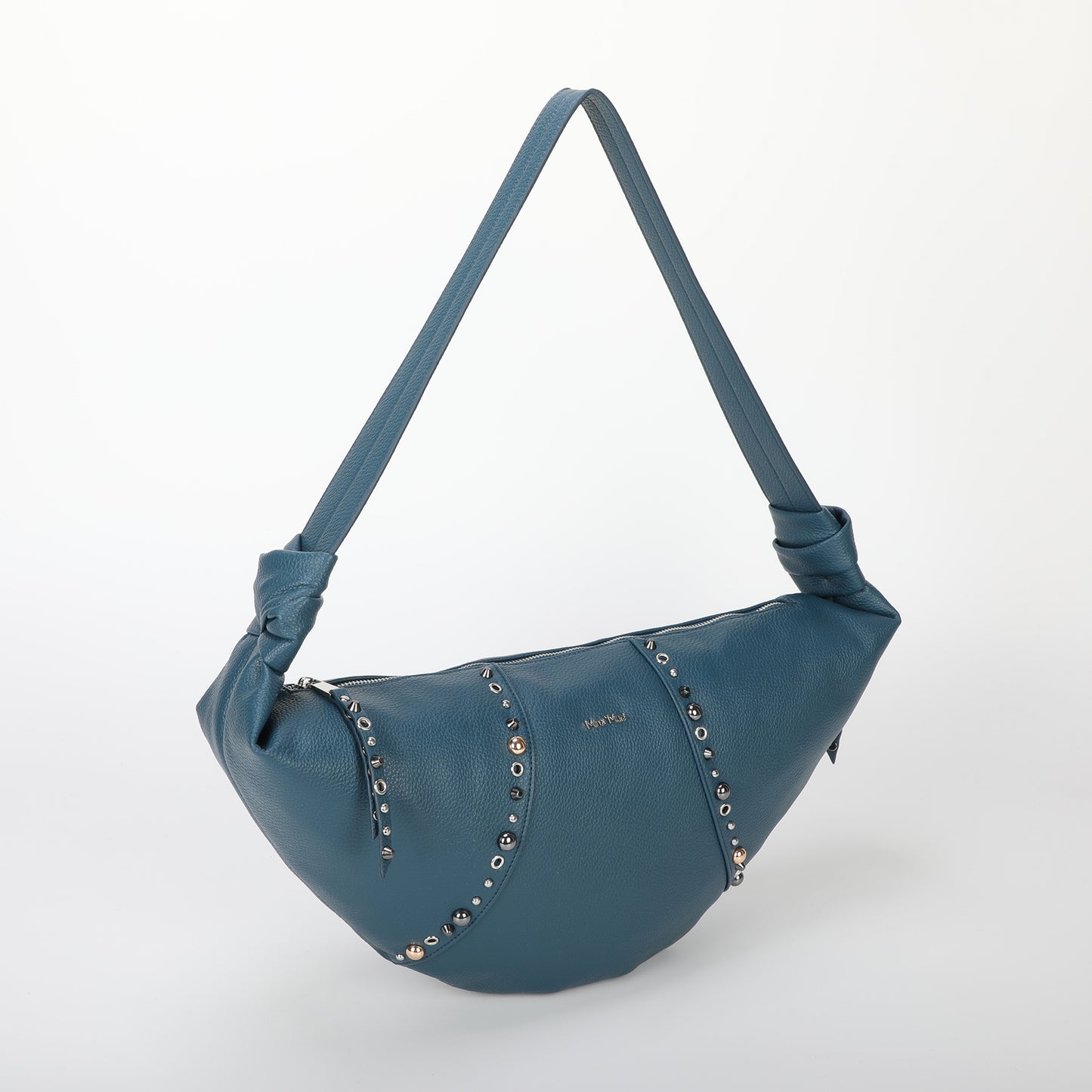 BORSA A TRACOLLA MEZZALUNA CON BORCHIE