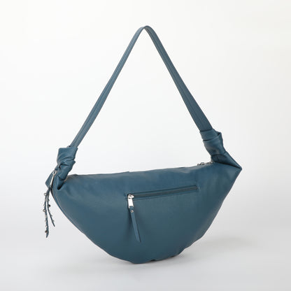 BORSA A TRACOLLA MEZZALUNA CON BORCHIE