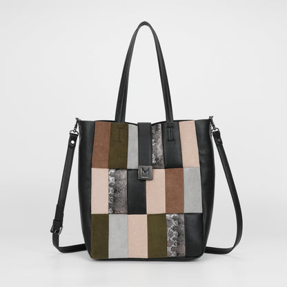 BORSA SHOPPER PATCHWORK VERTICALI