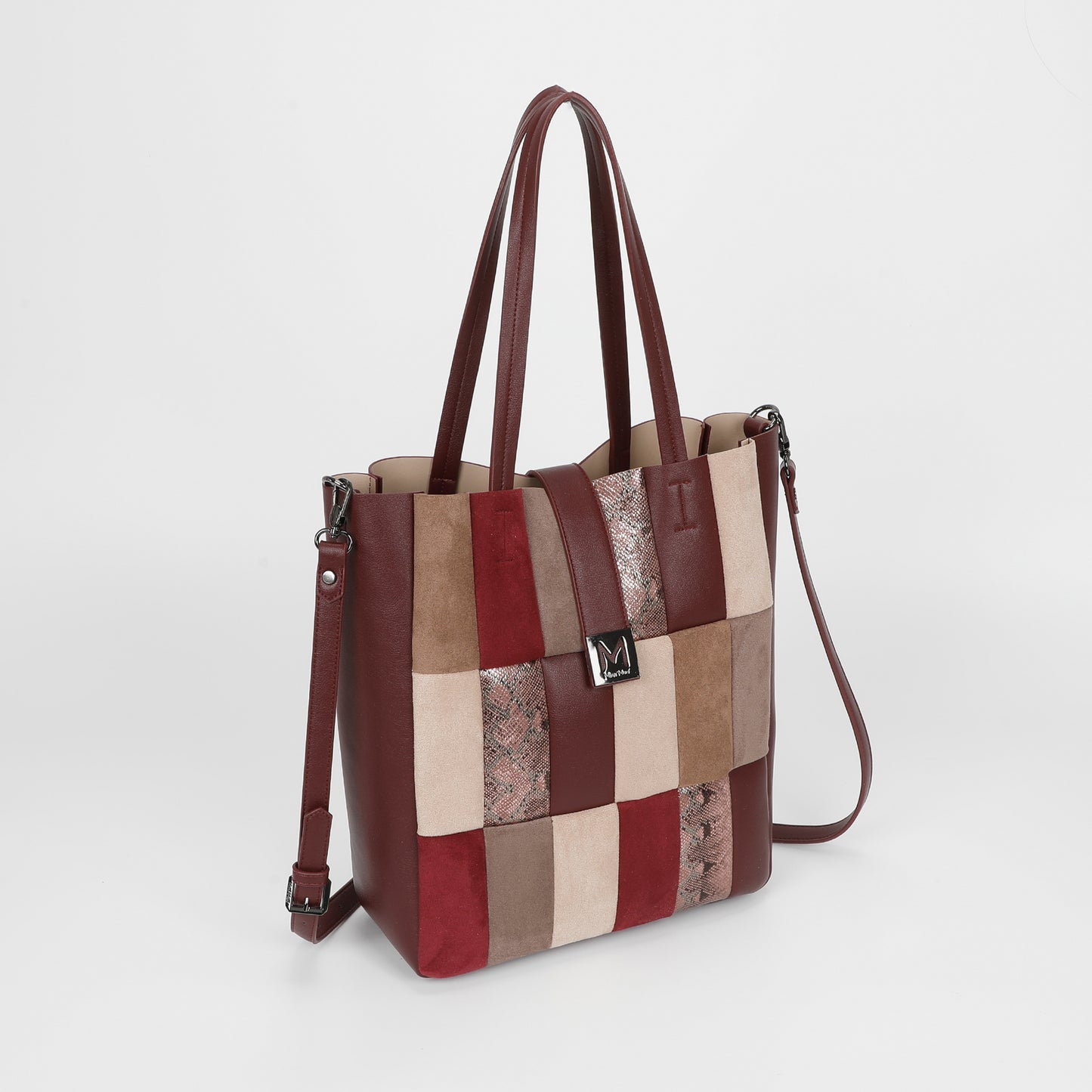 BORSA SHOPPER PATCHWORK VERTICALI