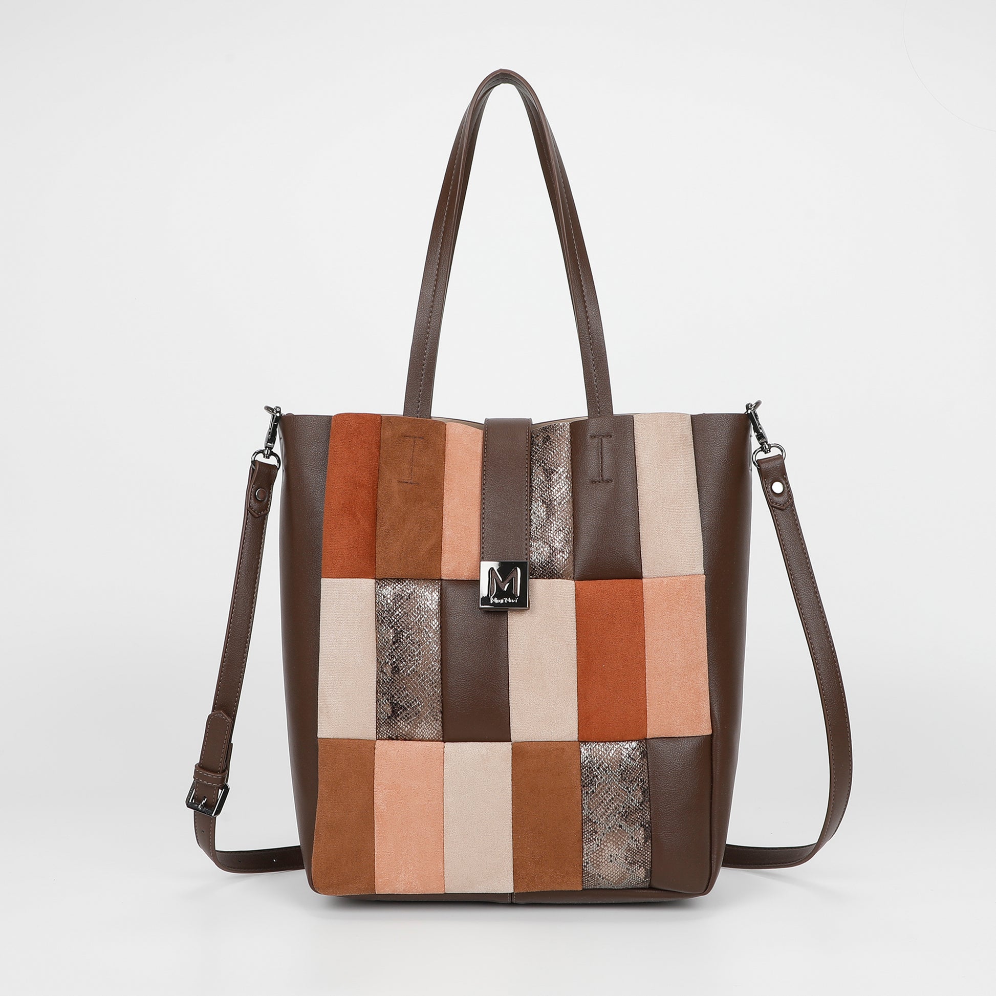 BORSA SHOPPER PATCHWORK VERTICALI