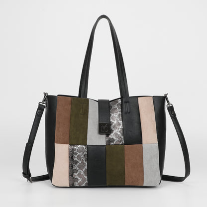 BORSA A SPALLA PATCHWORK VERTICALI