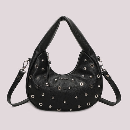 BORSA A MANO CON BORCHIE E OCCHIELLI