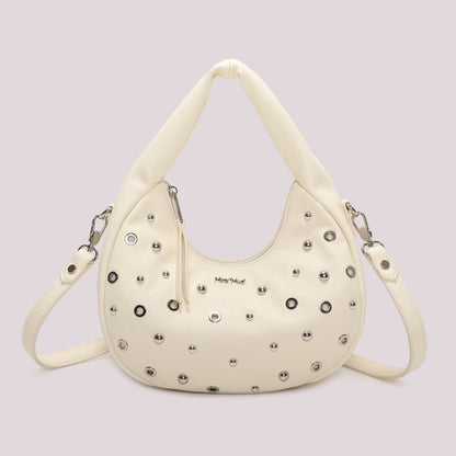 BORSA A MANO CON BORCHIE E OCCHIELLI