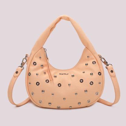 BORSA A MANO CON BORCHIE E OCCHIELLI