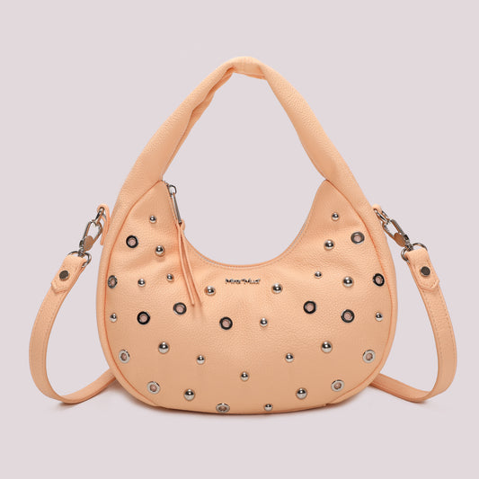 BORSA A MANO CON BORCHIE E OCCHIELLI