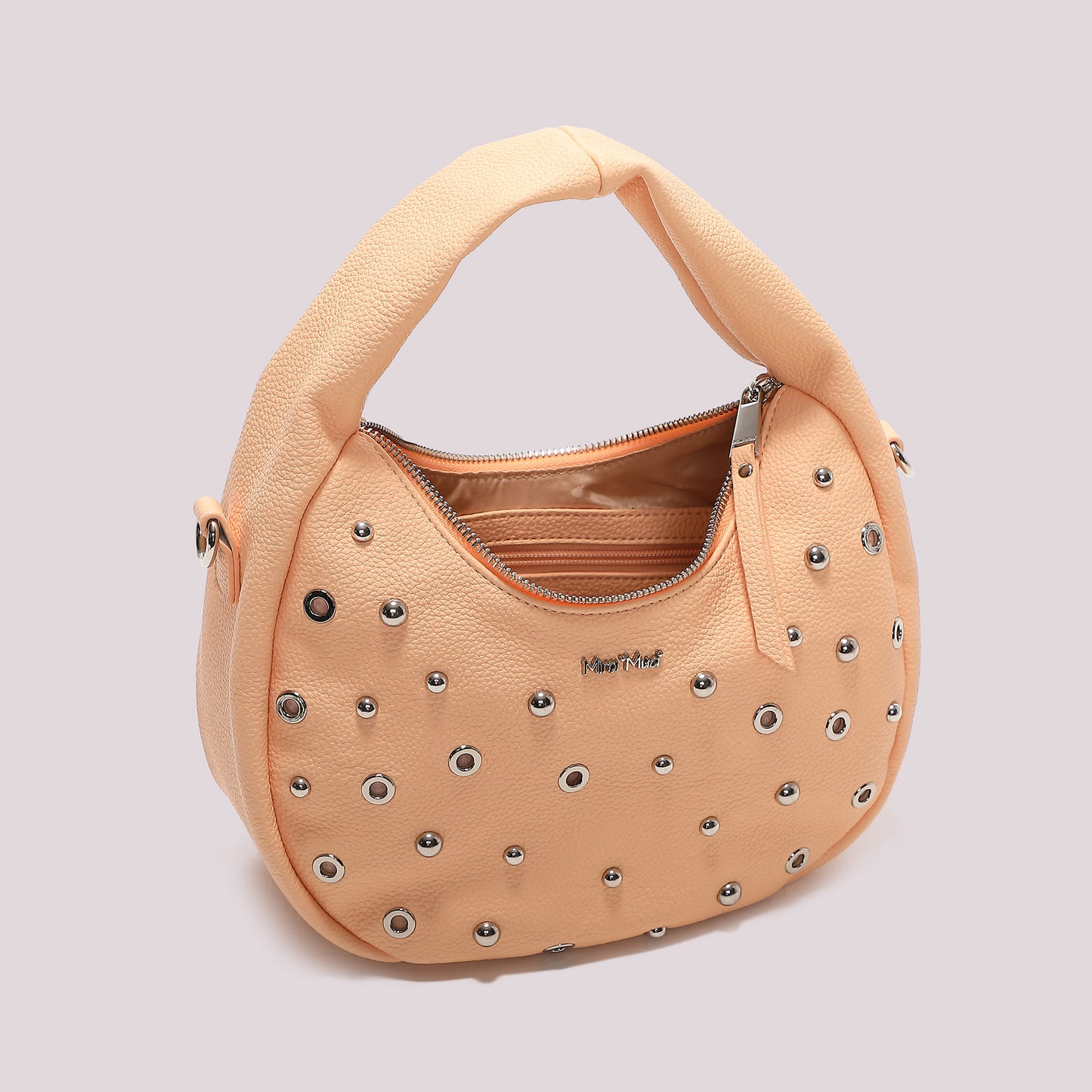 BORSA A MANO CON BORCHIE E OCCHIELLI