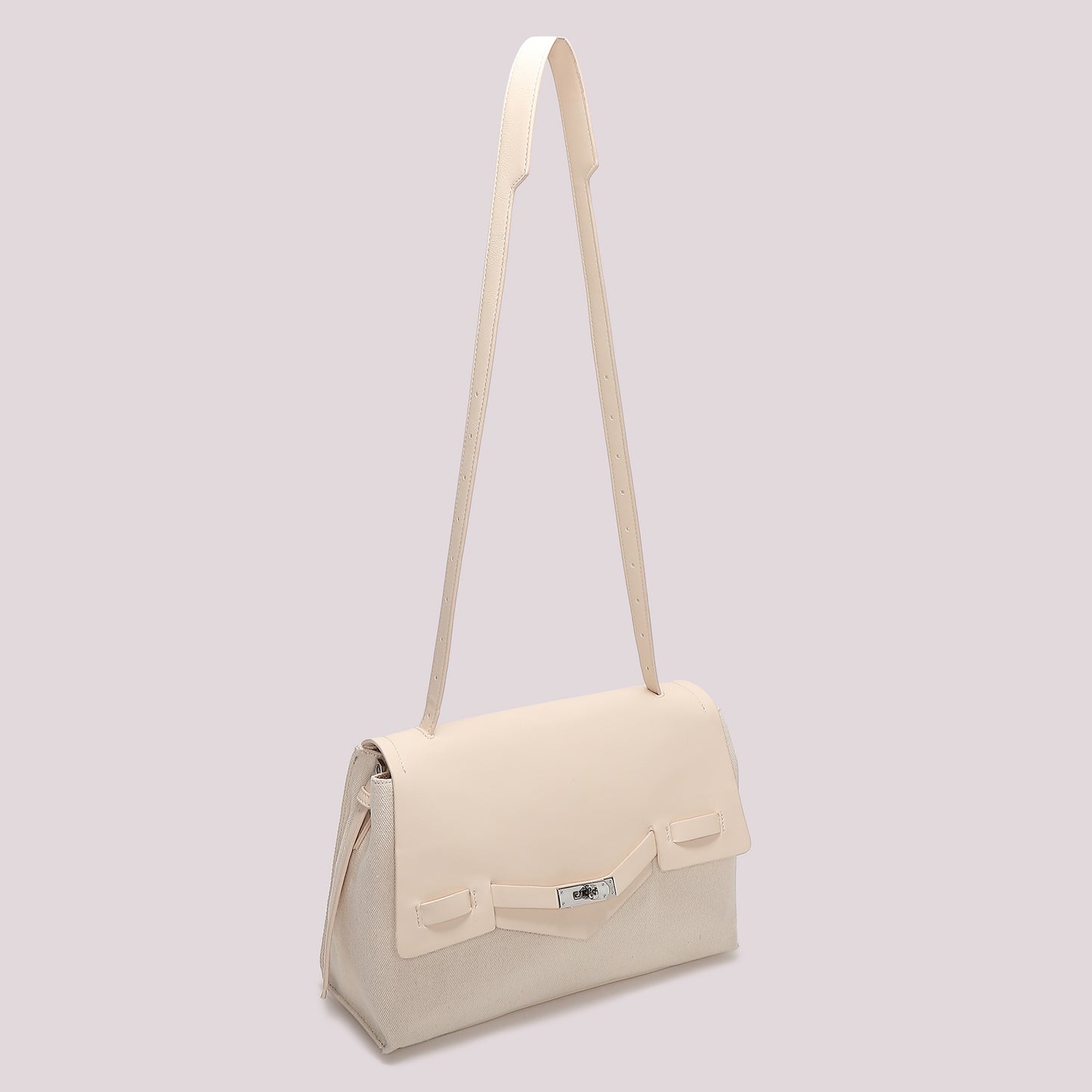 BORSA A SPALLA CON PATTA E CANVAS