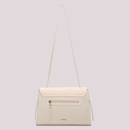 BORSA A SPALLA CON PATTA E CANVAS