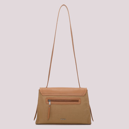 BORSA A SPALLA CON PATTA E CANVAS