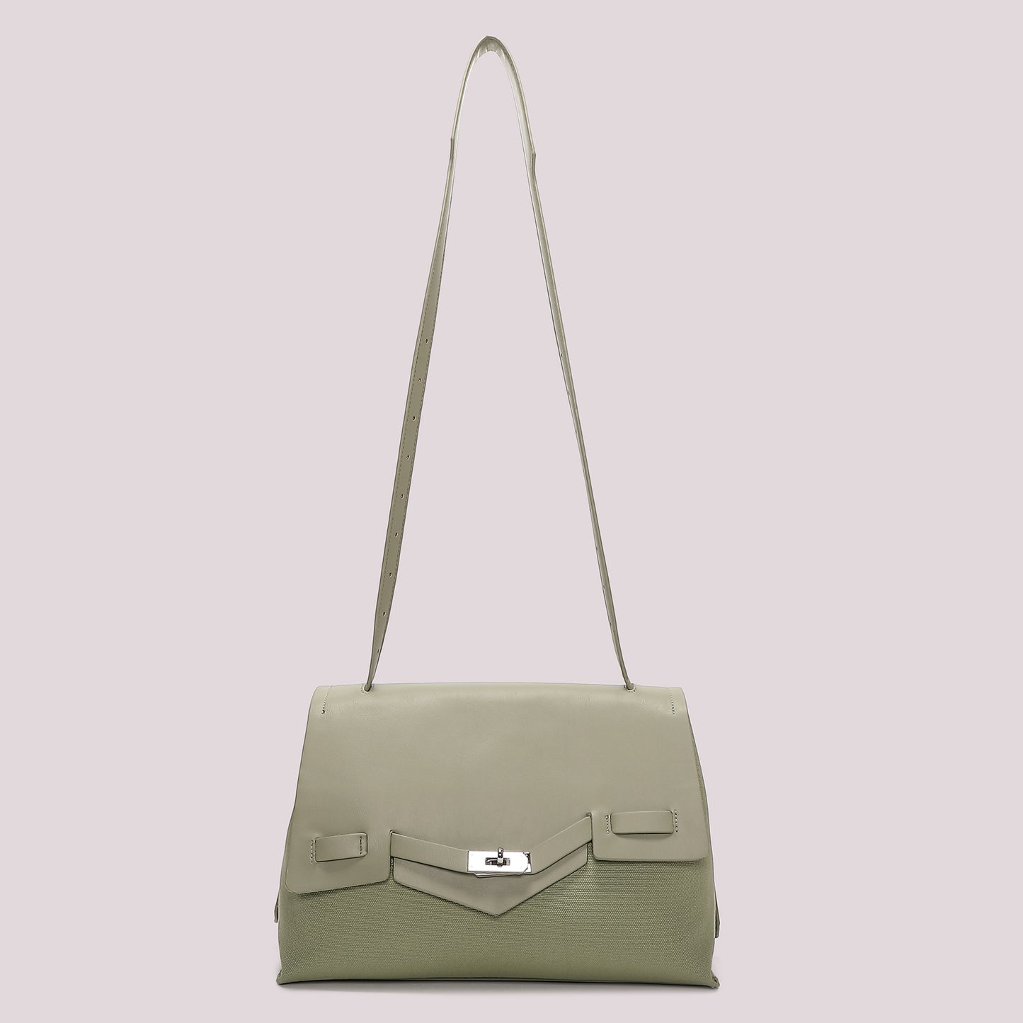 BORSA A SPALLA CON PATTA E CANVAS