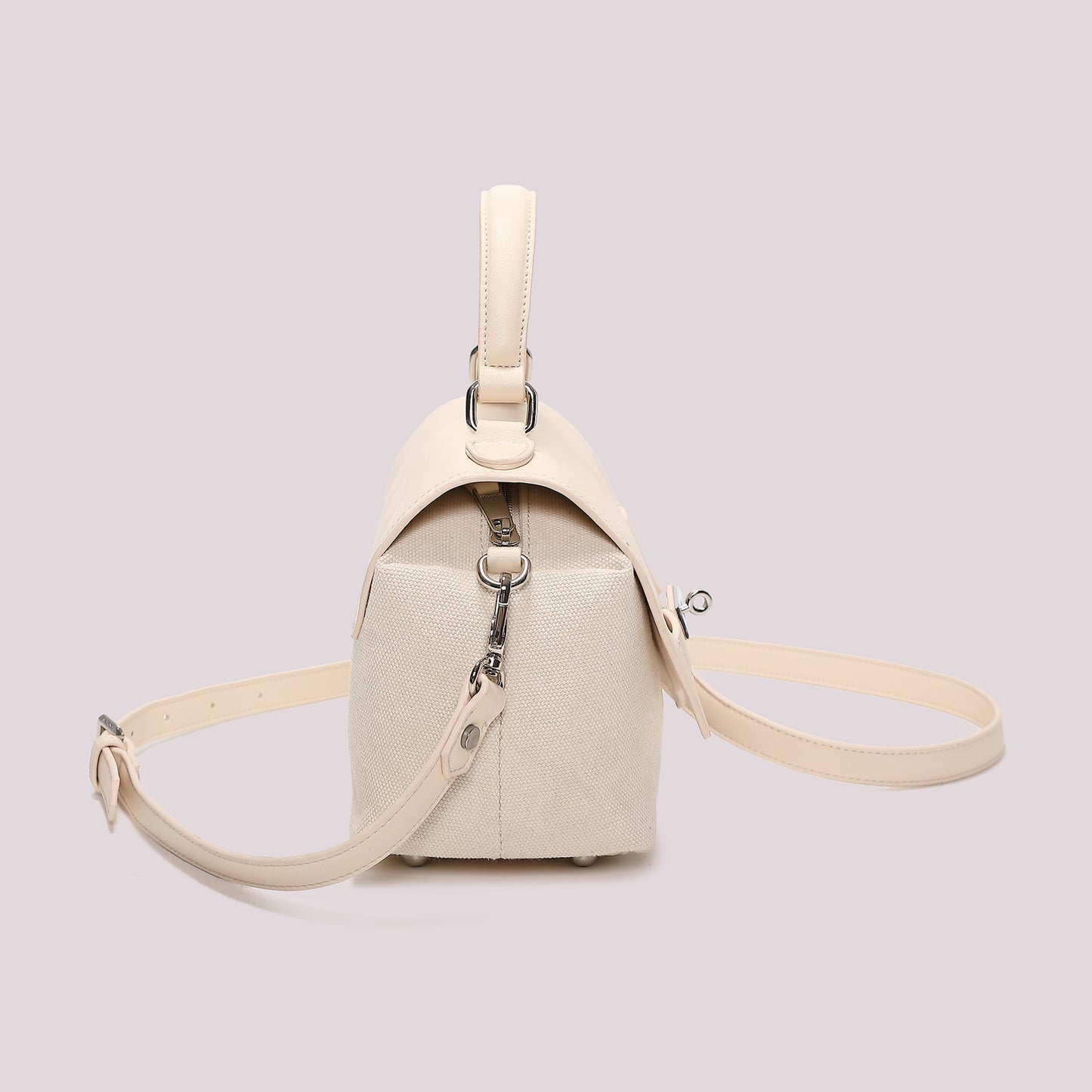 BORSA BAULETTO CON PATTA E CANVAS