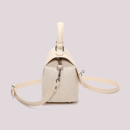 BORSA BAULETTO CON PATTA E CANVAS