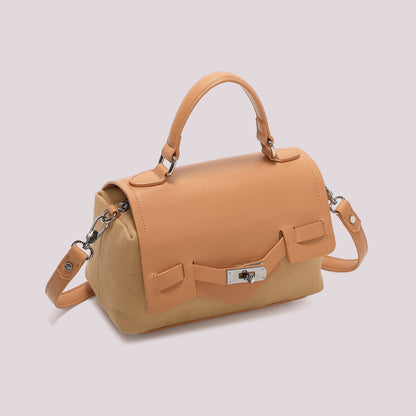 BORSA BAULETTO CON PATTA E CANVAS