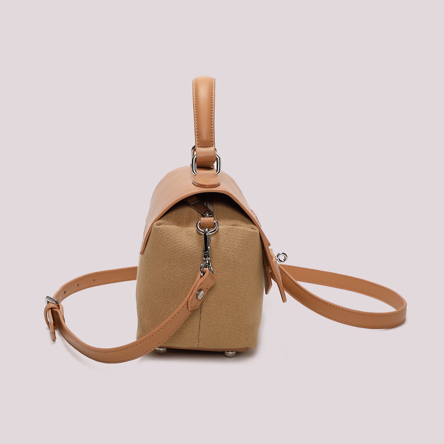 BORSA BAULETTO CON PATTA E CANVAS