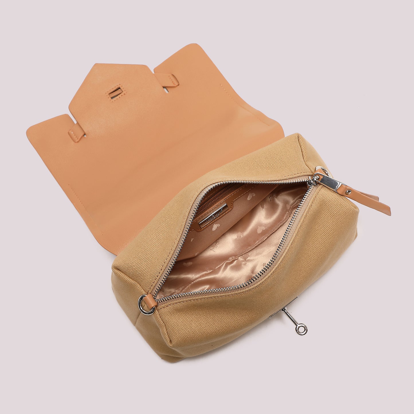 BORSA BAULETTO CON PATTA E CANVAS