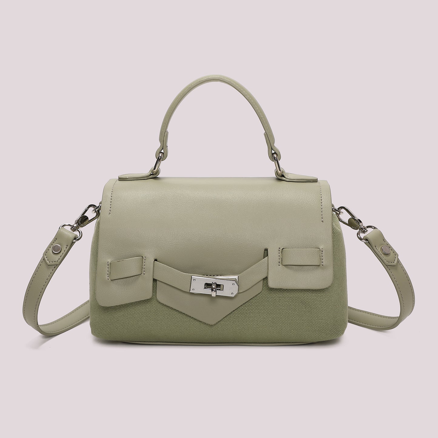 BORSA BAULETTO CON PATTA E CANVAS