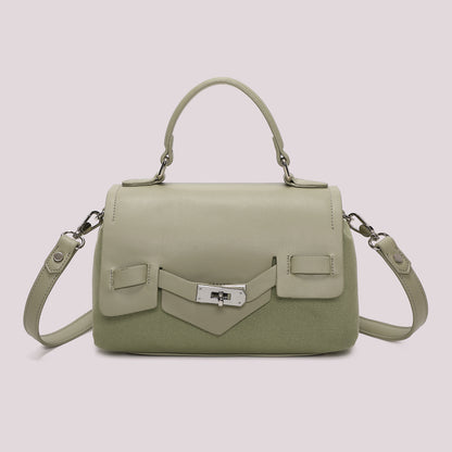 BORSA BAULETTO CON PATTA E CANVAS