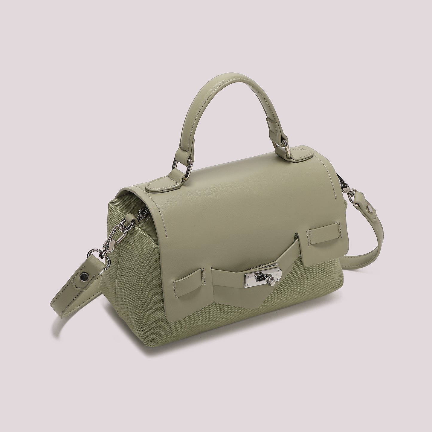 BORSA BAULETTO CON PATTA E CANVAS