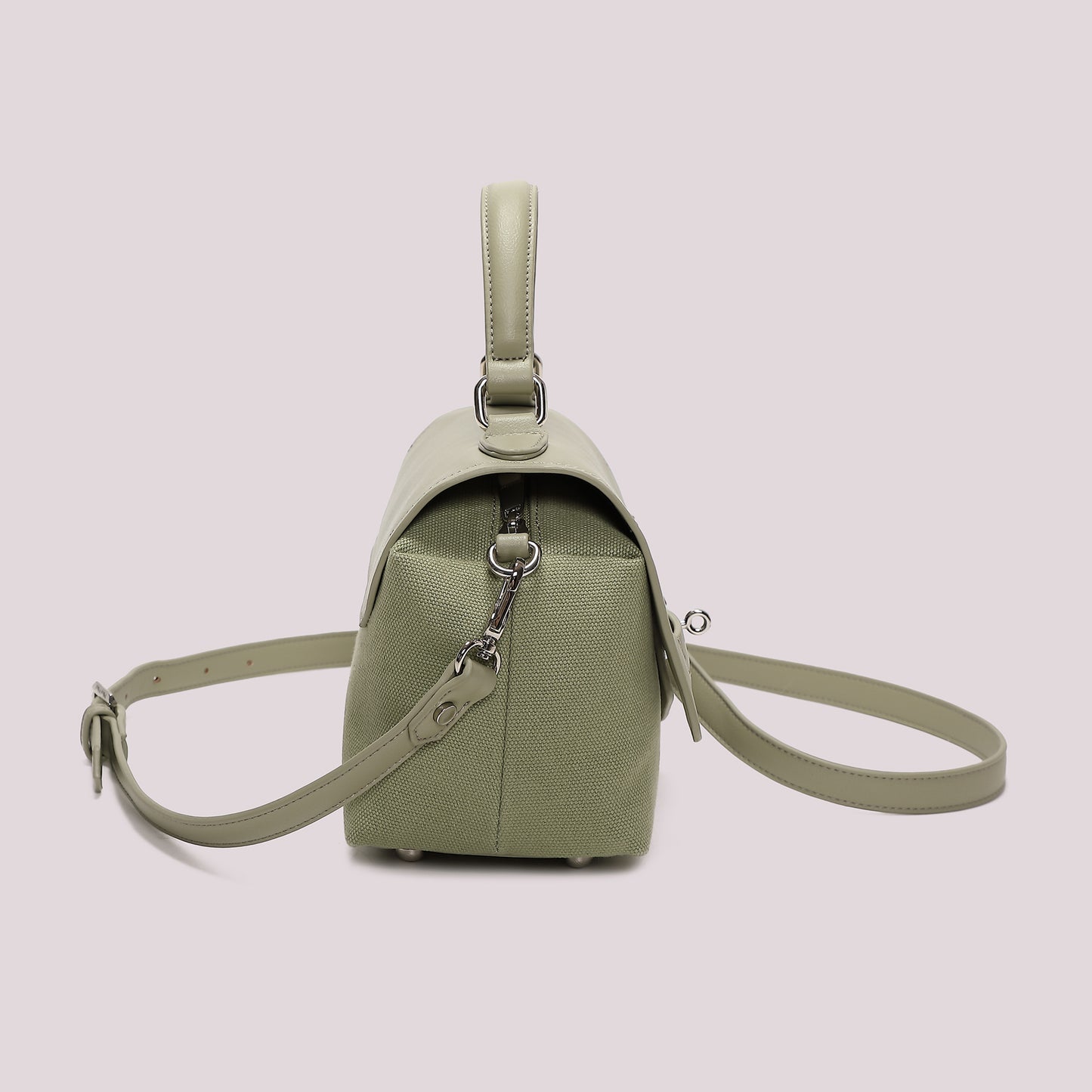 BORSA BAULETTO CON PATTA E CANVAS