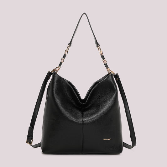 BORSA A SPALLA CON CATENA SUL MANICO