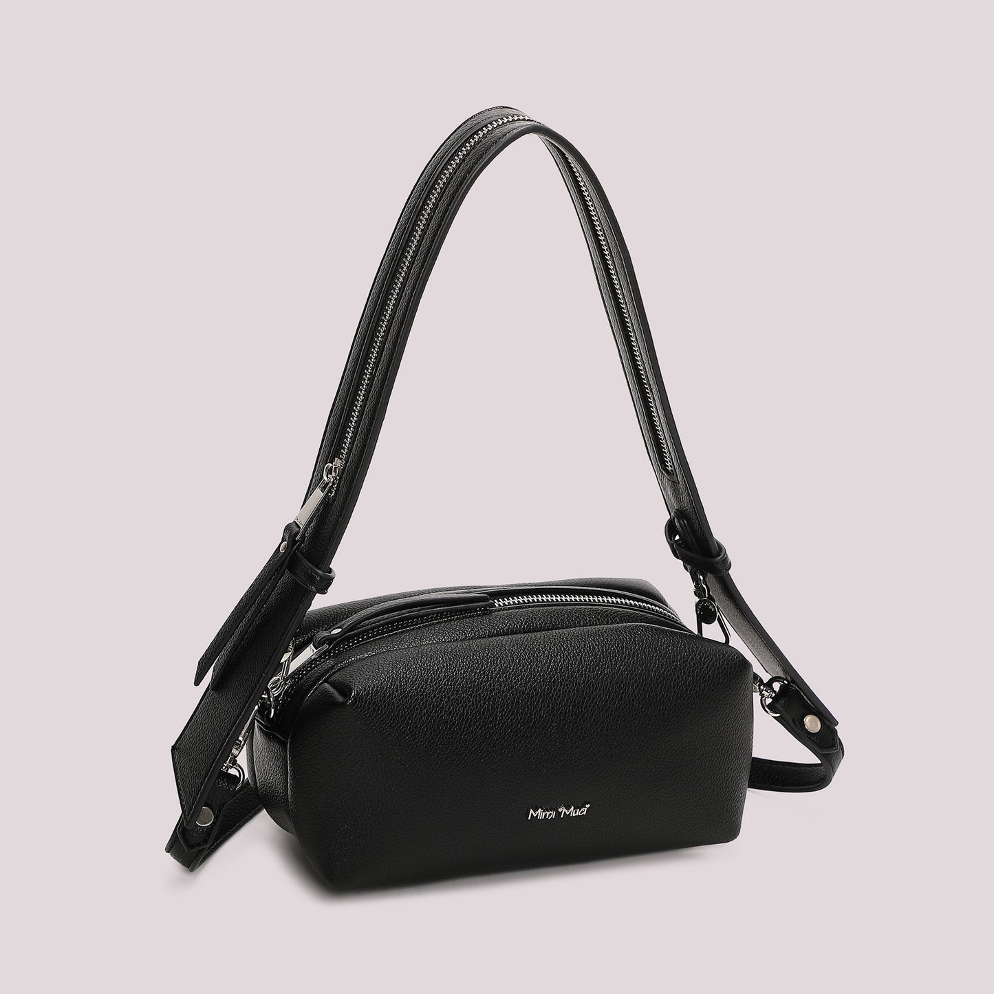 BORSA A SPALLA CON DETTAGLIO ZIP SUL MANICO